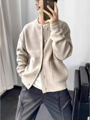 2025 Herren Japanischer Stil Locker Gestrickter Cardigan - Herbst/Winter Einfarbig Einfaches Oberteil