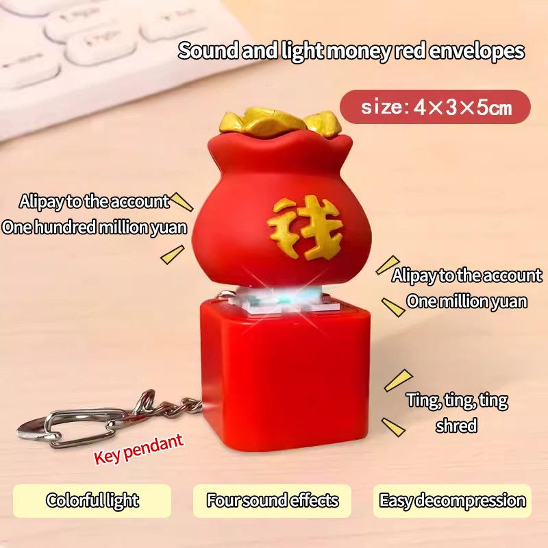 Funny Keychain Viral Sound Fidget Keychain Stress Relief Press Button Keychain Keyboard Keyring Make Sound Keychains