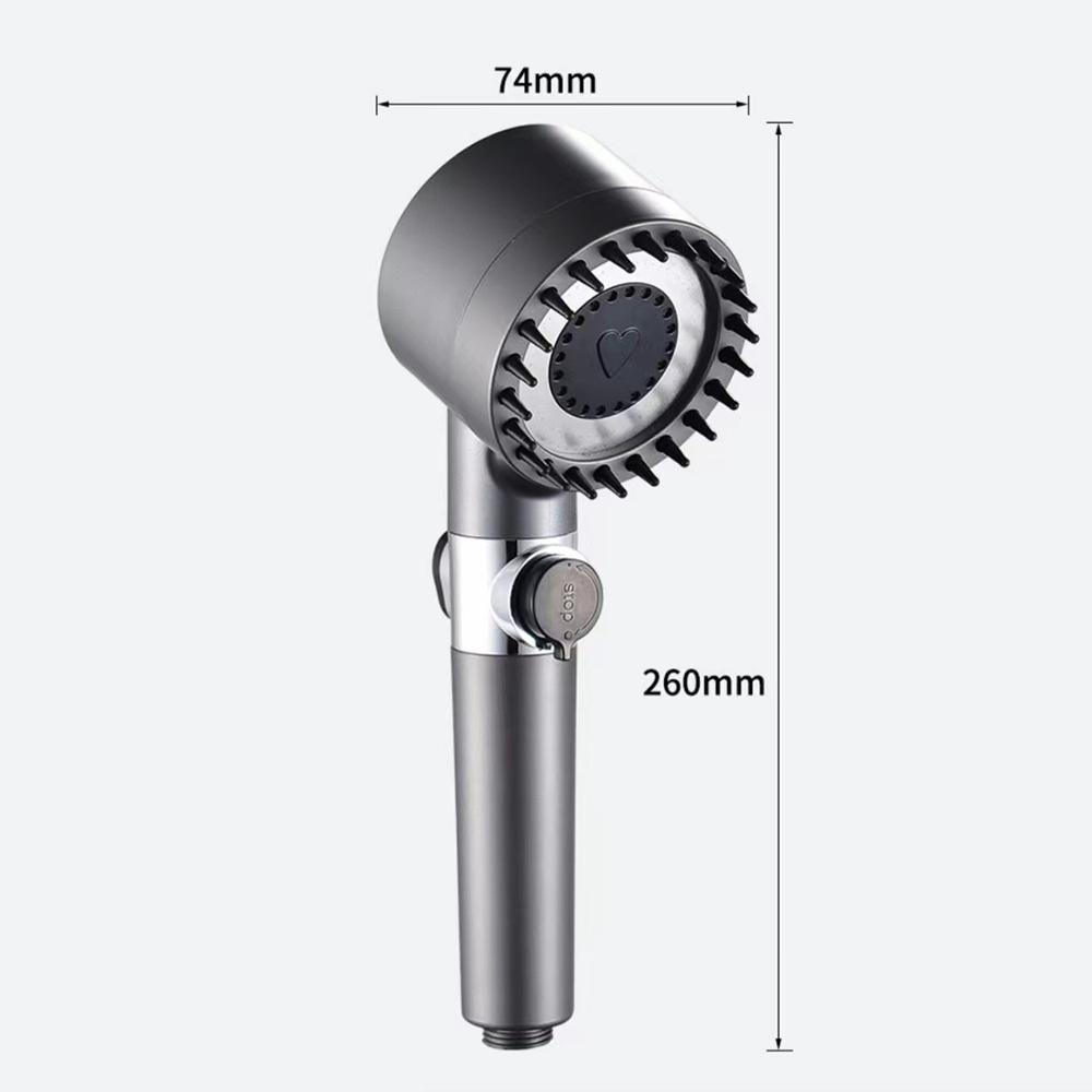 Duș de Mână cu 4 Moduri de Înaltă Presiune cu Filtru, Buton Ajustabil, Cap de Duș pentru Baie cu Economie de Apă, Accesorii de Baie