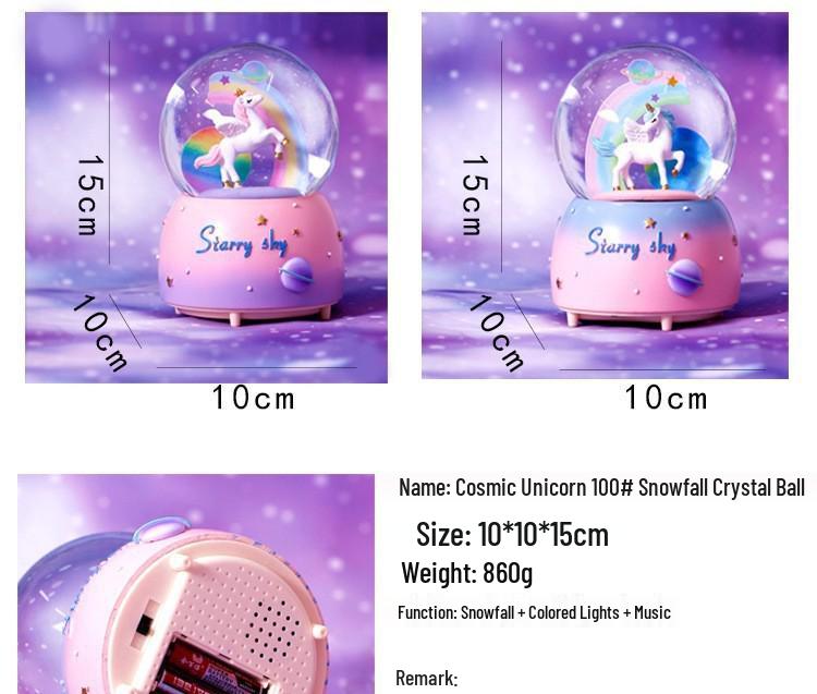 Starry Sky Unicorn Crystal Ball Music Box - Qixi Festival Gift Ornament