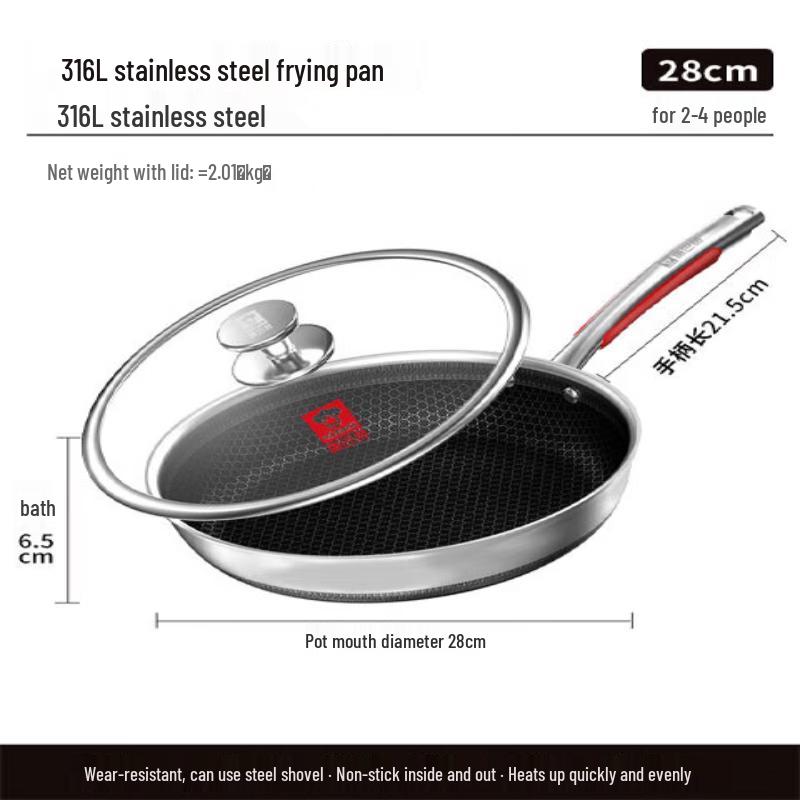 

KOBACH 316L Stainless Steel Non-stick Frying Pan