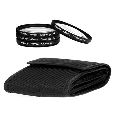 49mm Macro Close-Up Filter Set +1 +2 +4 +10 with Pouch for Nikon Canon Sony DSLRs