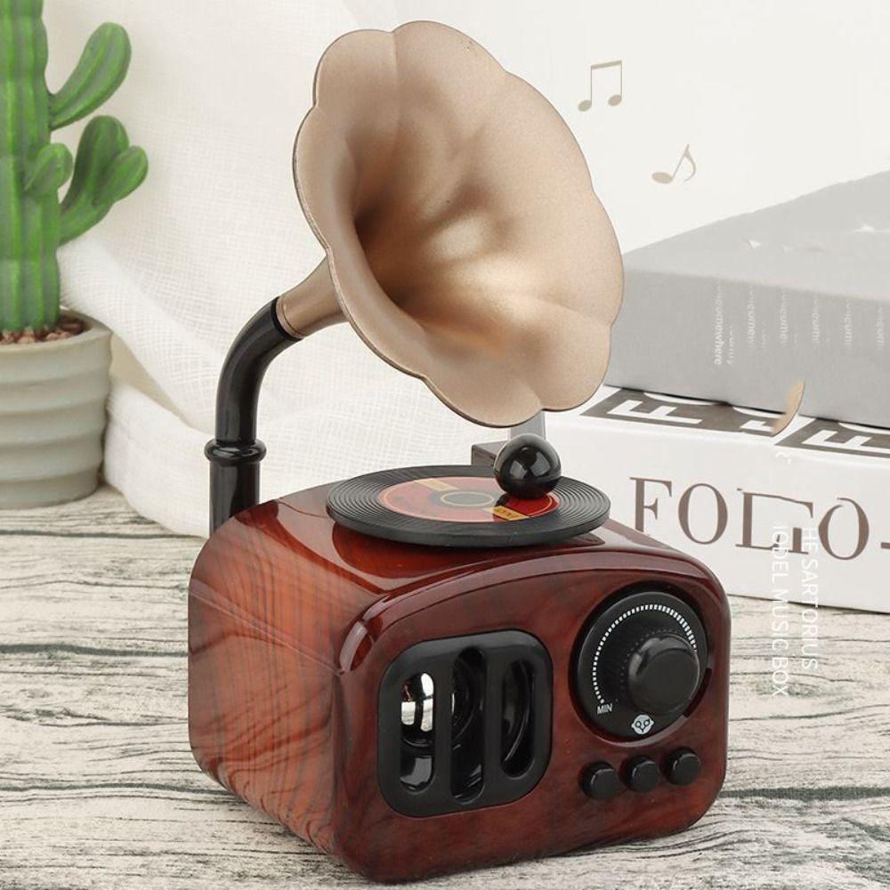 Vintage Gramophone Music Box Plastic Photography Props  For Home and Office Decor