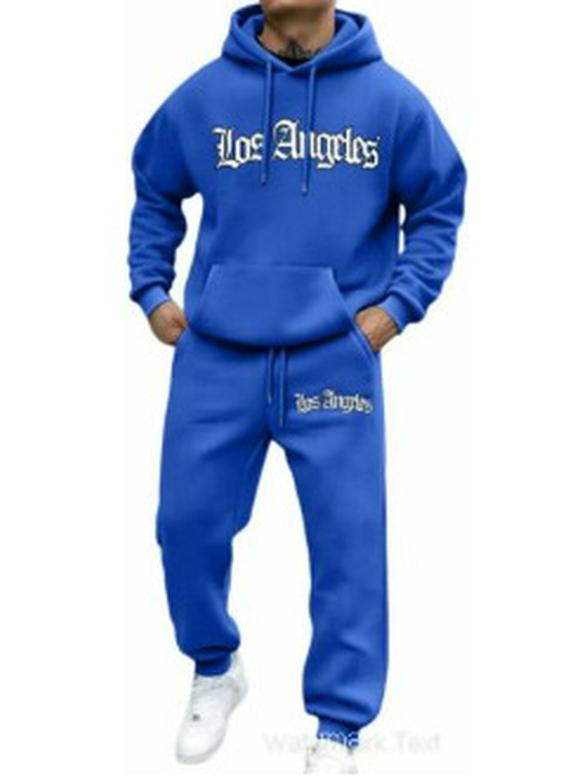 Trendy Hooded Letter Print Sweatshirt Set for Autumn/Winter