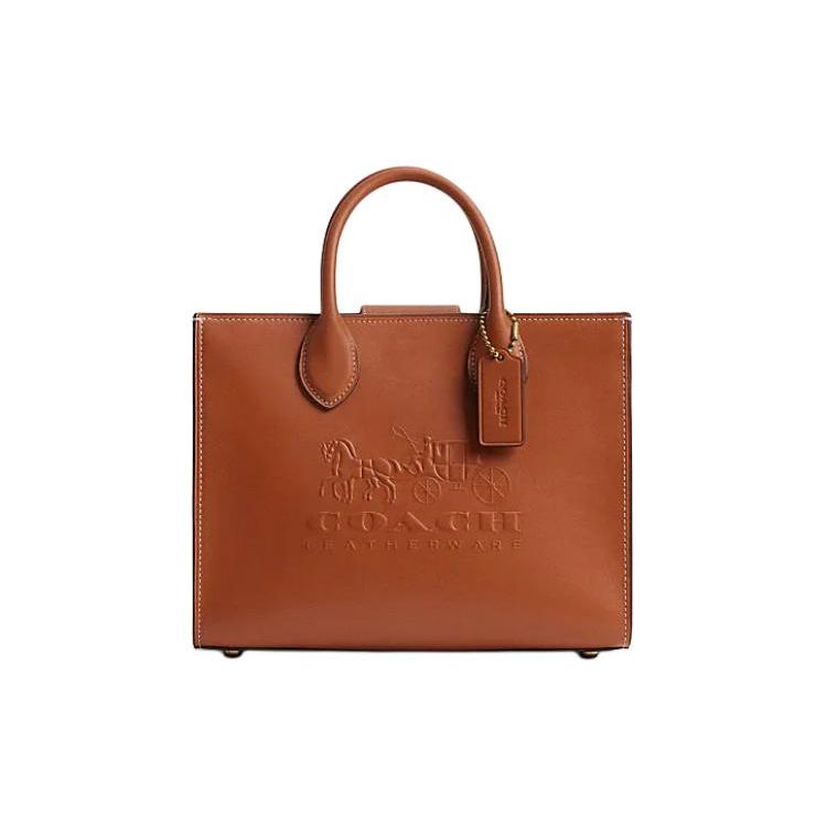 

Coach Ace 26 Fashion Casual Minimalist Solid Color Leather Tote Bag Shopping Bag Shoulder Crossbody Handbag Medium Women tote CR681-B4BAR Basic Set (Bag+Dust Bag)