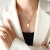 18K Gold-Plated Geometric Necklace with OT Buckle and Zircon Inlays