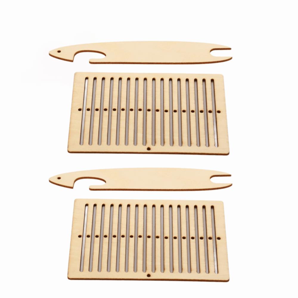 4pcs Wood Weaving Loom Kit Tapestry Comb Included Backstrap Weaving Set  For Beginners