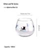 OLOEY Cat-Themed Spherical Glass Cup