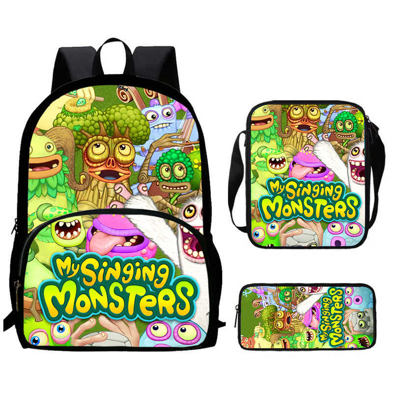 Zaino Anime Periferico My Singing Monster Borse Scolastiche da Uomo e da Donna