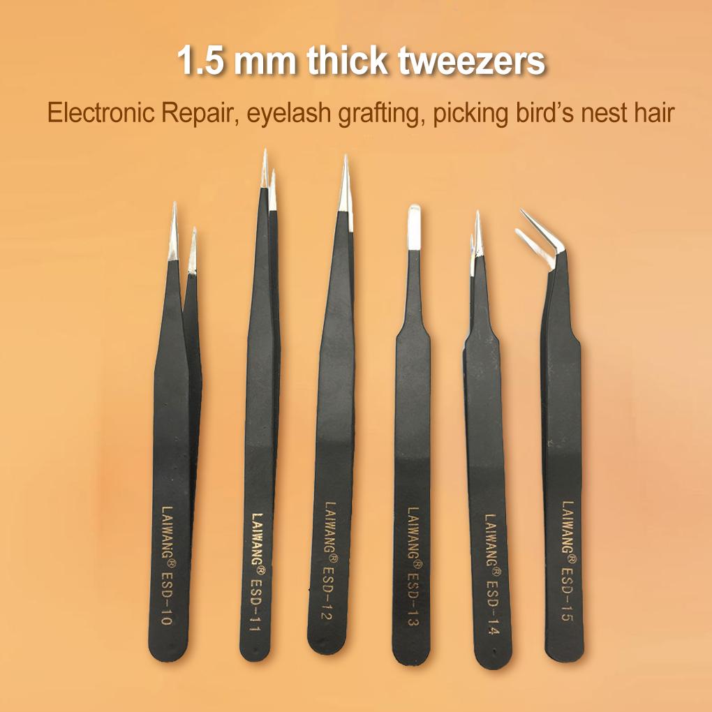 1.5MM Eyelash Tweezers High Grade Coverage Stainless Steel Eyewinker Extension Tools Easy to Clean Curve Lash Supplies