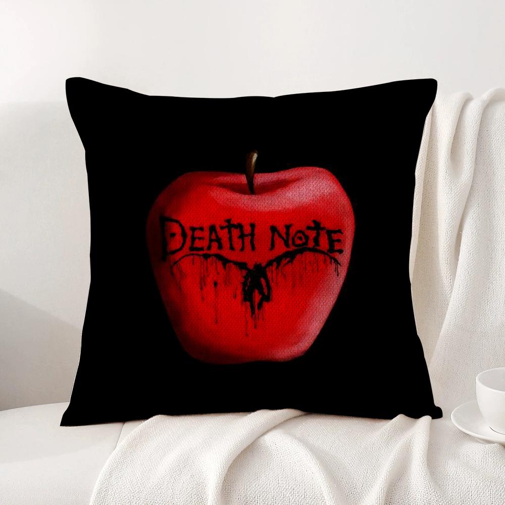 D-Death N-Note Cushion Cover Summer Coolness Linen Fabric Double-Sided Printing Pillow Case Sofa Home Decor Gift