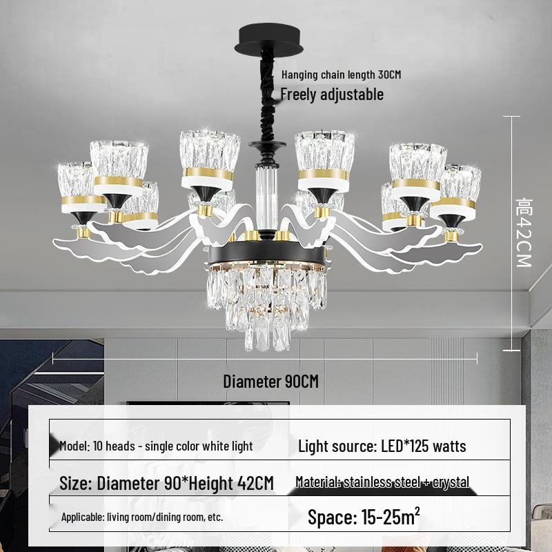 Chinese Style Luminous Crystal Chandelier: Modern Luxury Lighting for Living Rooms and Halls