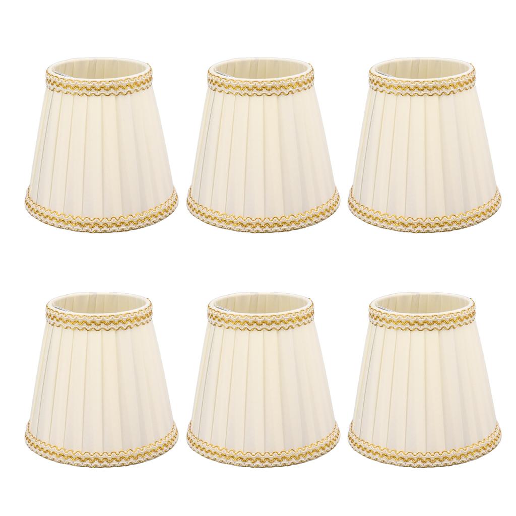 6Pcs Small Lamp Shade Clip On Drum Lampshade Cloth for Chandelier Candle Bulbs Lighting Accessories