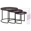 Nesting Coffee Tables Set 3 Pcs Black Solid Mango Wood and Steel