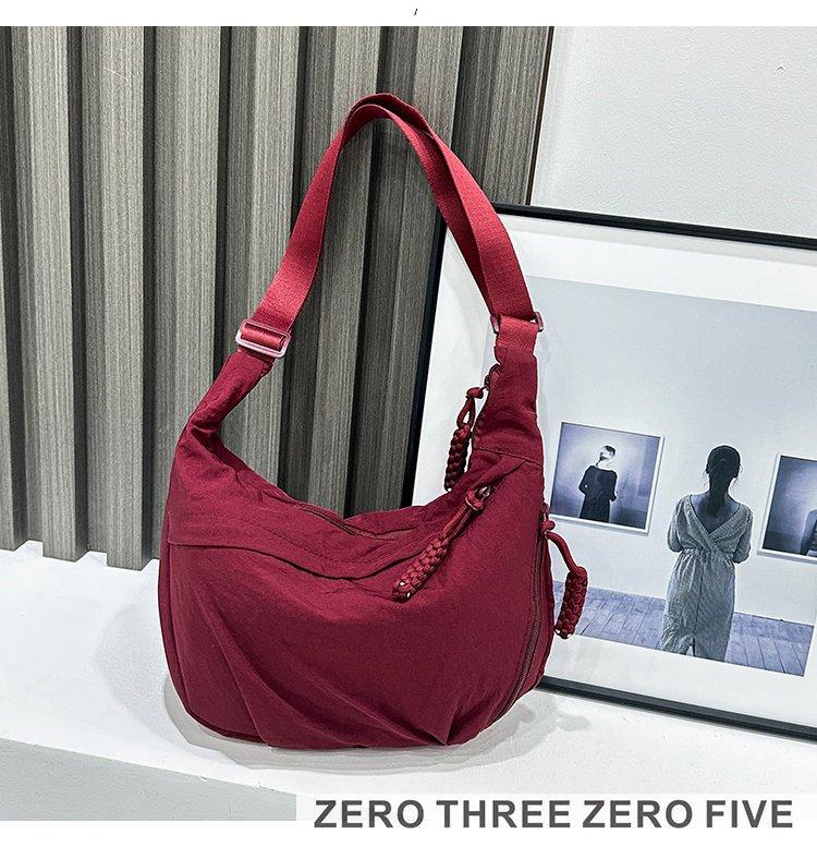 

Новая сумка через плечо сумка-пельмень женская простая вместительная сумка-мессенджер для поездок на работу универсальная нейлоновая маленькая сумка-саквояж бордовый