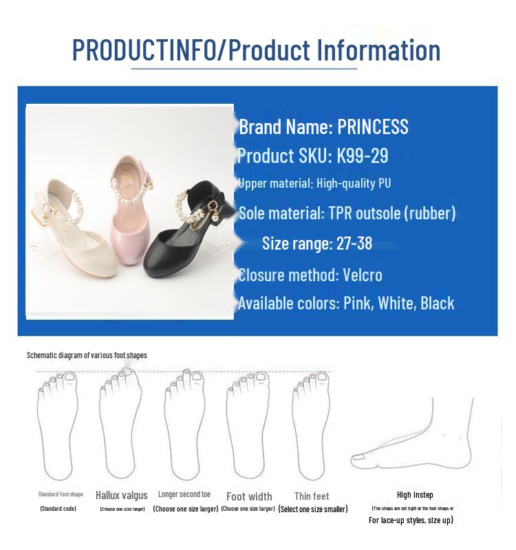 Białe buty księżniczki na wysokim obcasie dla dziewcząt, z cyrkoniami i perłami, na wiosnę i jesień