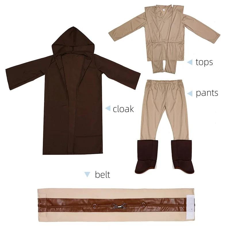 Kids Cosplay Star Wars Costume Jedi Warrior Cosplay Hooded Cloak Clothing Suit Halloween Party Costumes for Child