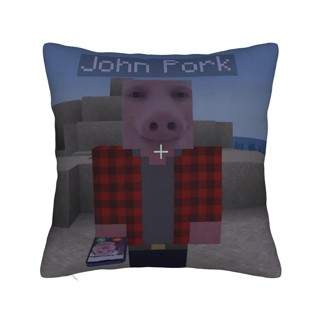 John Pork Traditional Polish Krakow Square Pillow Covers Room Funny Meme Cushion Case Cool Decor Throw Pillow Case 40*40