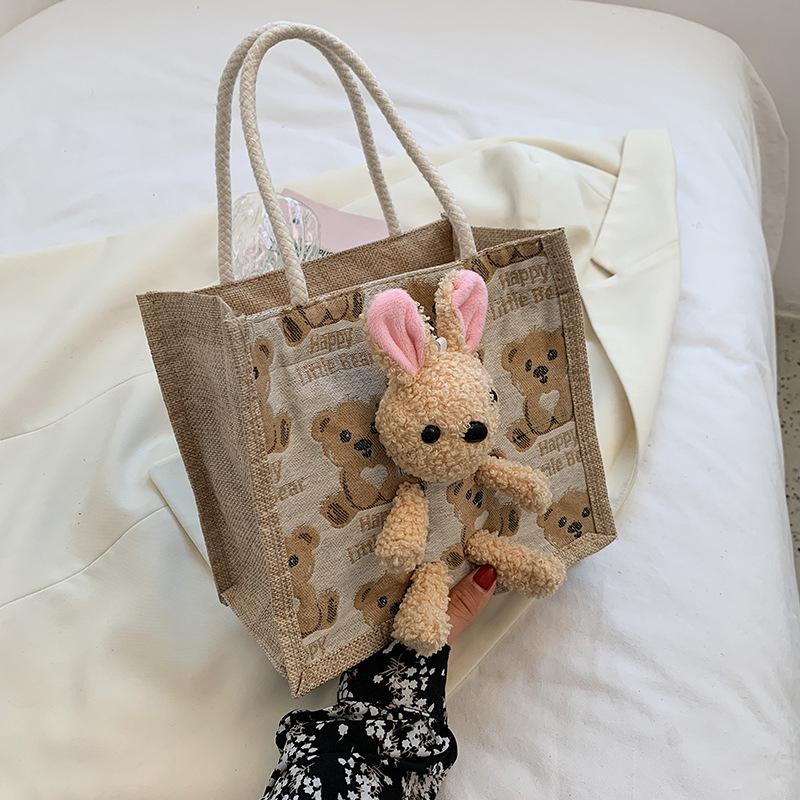 Cute Canvas Bento Bag Korean Style Fashion Handbag Office Worker Goes Out To Carry Bag Japanese Small Shoulder Bag