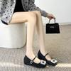 Rhinestone Square Buckle with Mary Jane Single Shoes Women's Autumn Flats