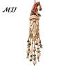 Coastal Style Christmas Window Light Santa Wooden Wall Hanging, LED Lighted Ornament with Rustic Ocean Flair Holiday Seashell, Starfish &