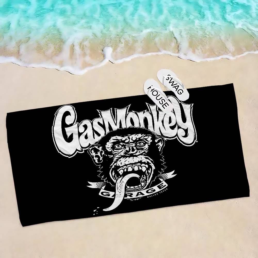 

G-Gas M-MonkeyS Garage Microfiber Printed Beach Towel Mountain Climbing Yoga Beach Swimming Running Absorbent Soft Towel W40*H60(CM)