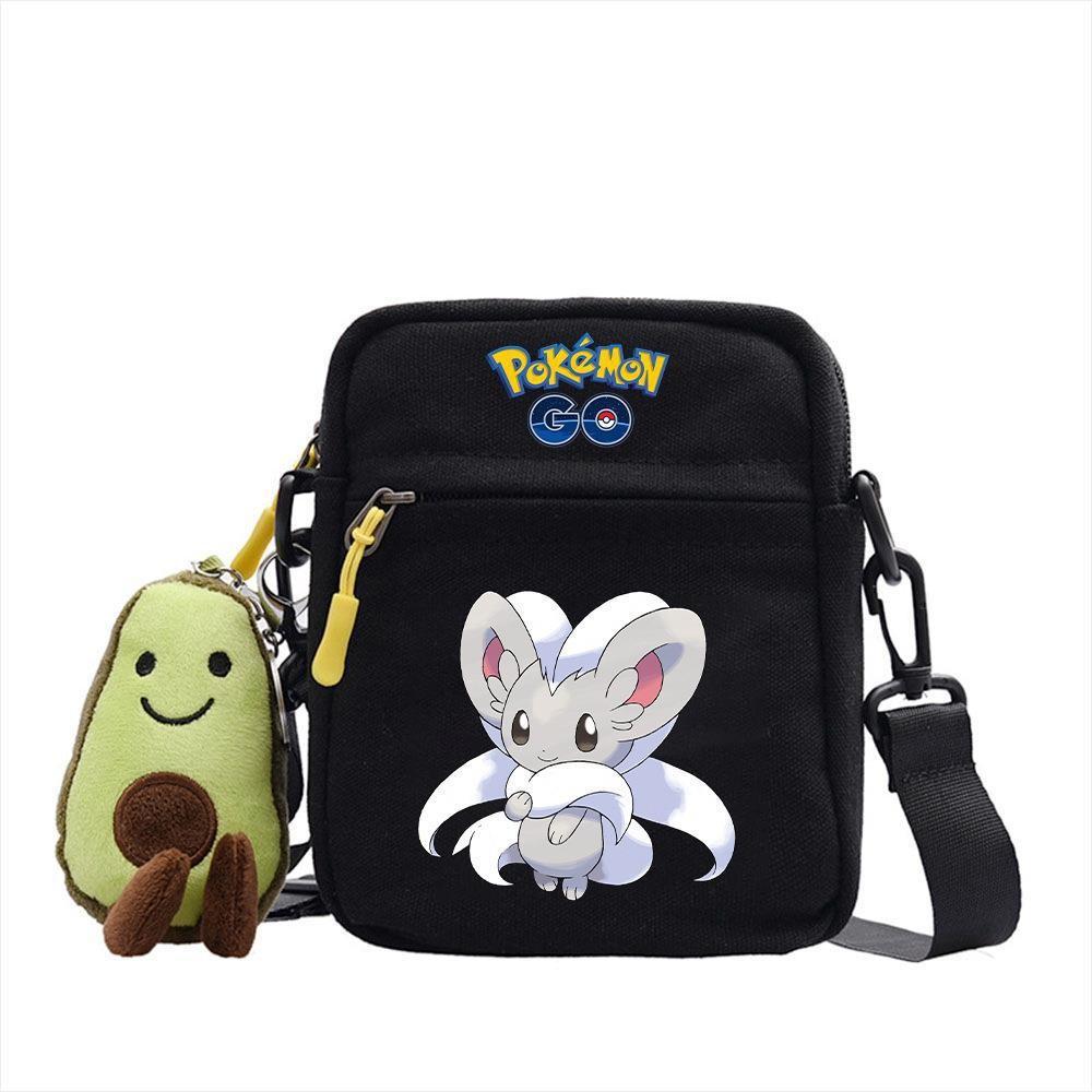 Plecak z anime Pokemon Mała płócienna torba na ramię z kieszenią na zamek do codziennego użytku