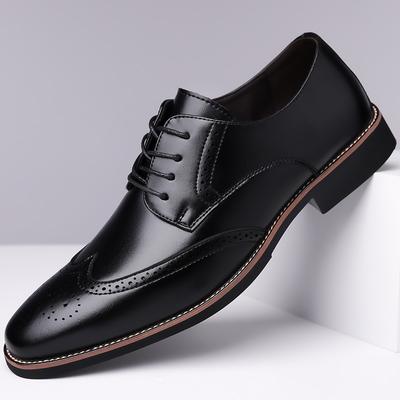 Men Formal Dress Shoe Black Leather Shoes Men Lace Up Point Toe Business Casual Shoes for Men Wedding Party Office Shoes