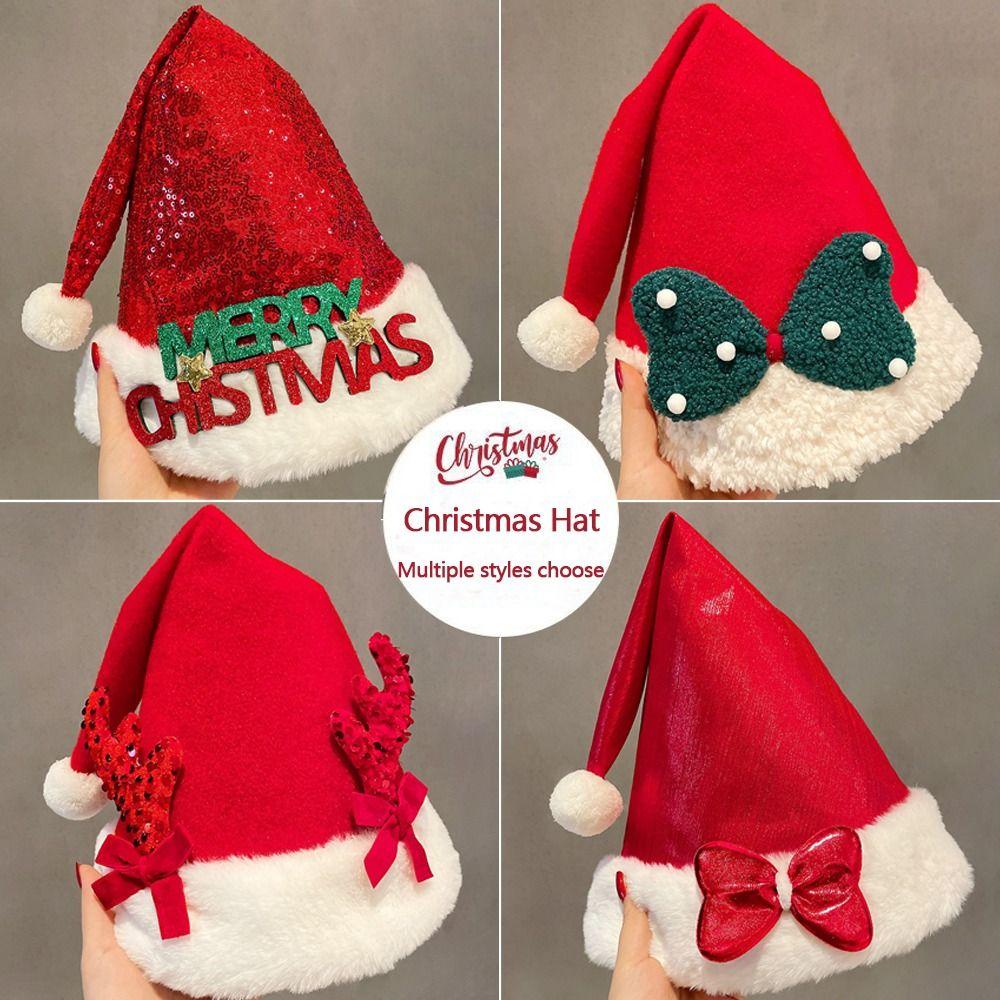 Fashion Creative Christmas Hat Party Decoration Thick Santa Claus Xmas Hat Holiday Dress Up Cute Pullover Hats