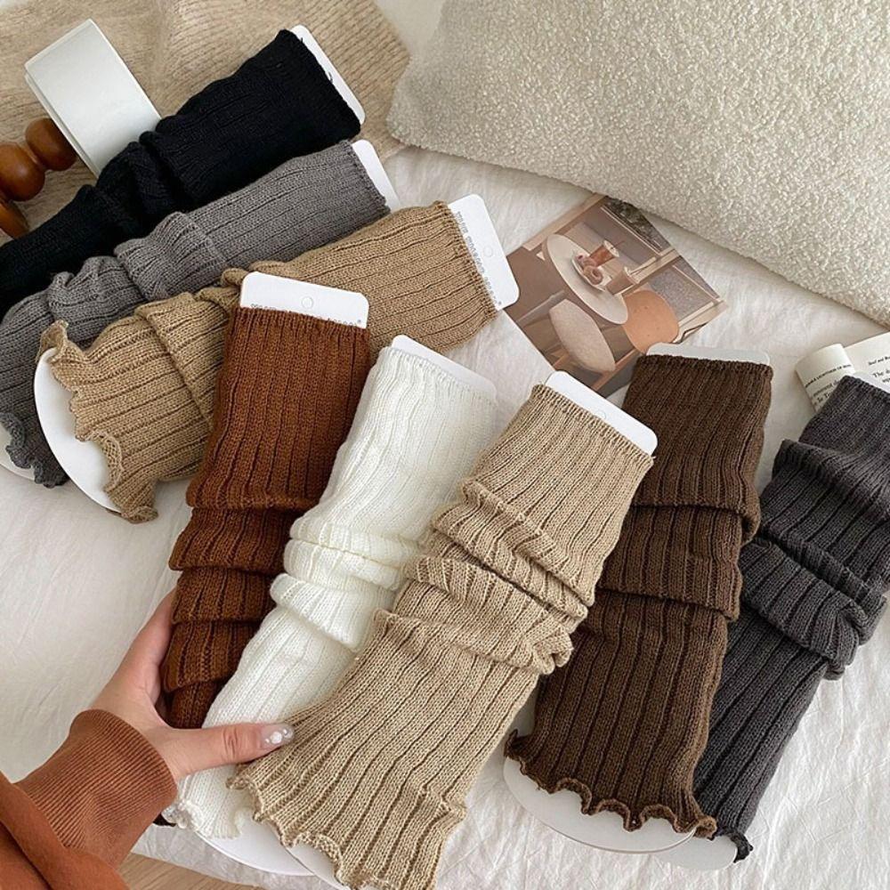 Cute Sweet Leg Warmers Knitting Warm Foot Cover Fashion Lolitas Knitted Socks  Women Girls