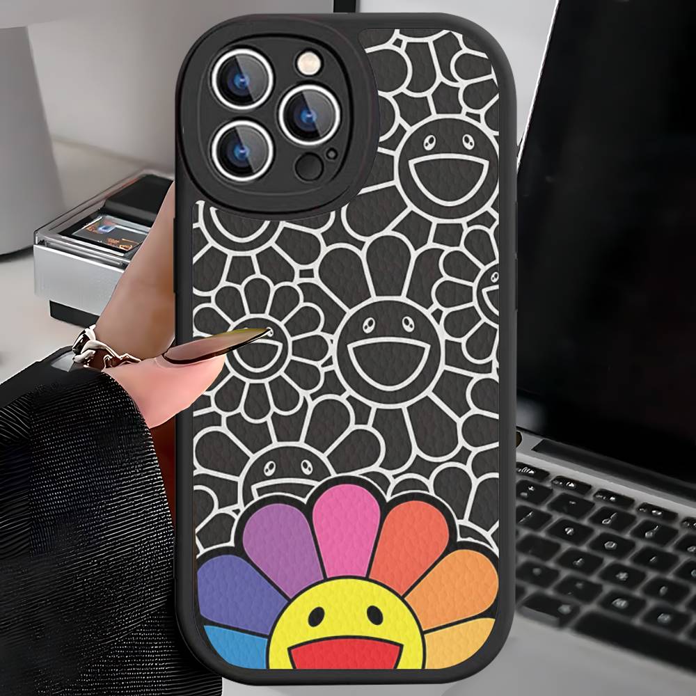 Японские Художники M-murakami T-takash Искусство Красочный Для iPhone 16 15 14 13 12 11 Pro Max Plus Ударопрочный Кожаный Мягкий Чехол для Телефона iPhone 14