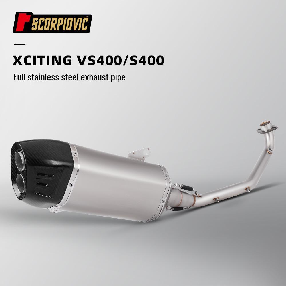 Motorcycle Scooter Boat VS400 S400 Stainless Steel Exhaust Pipe Set