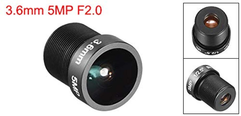 Uxcell Focal Length 5MP Wide Angle FPV CCTV Camera Lens for CCD Cameras 3.6mm F2.0