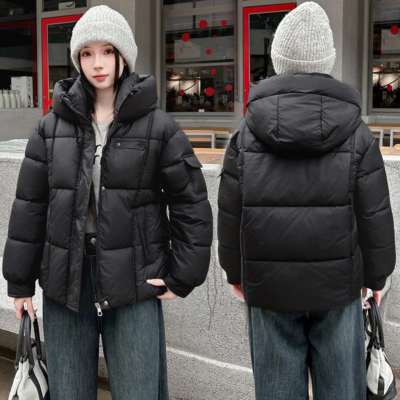 Fashion stand-up collar down cotton-padded clothes for women's winter new foreign style age reduction, thin and thickened warm short bread clothes cot