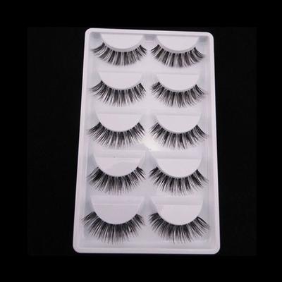 5 Paia Naturali Fatte a Mano Sfoltite Morbide Extension Ciglia Finte