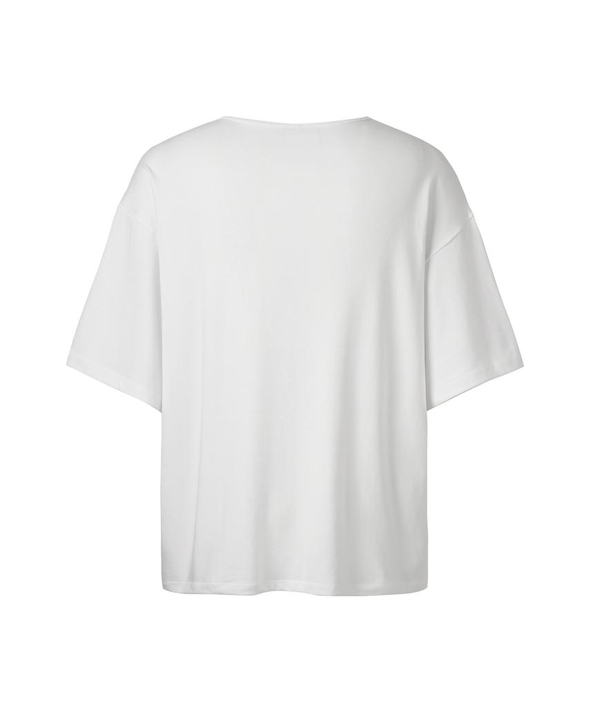 Mihag Metal Clip U-Neck T-Shirt (White)