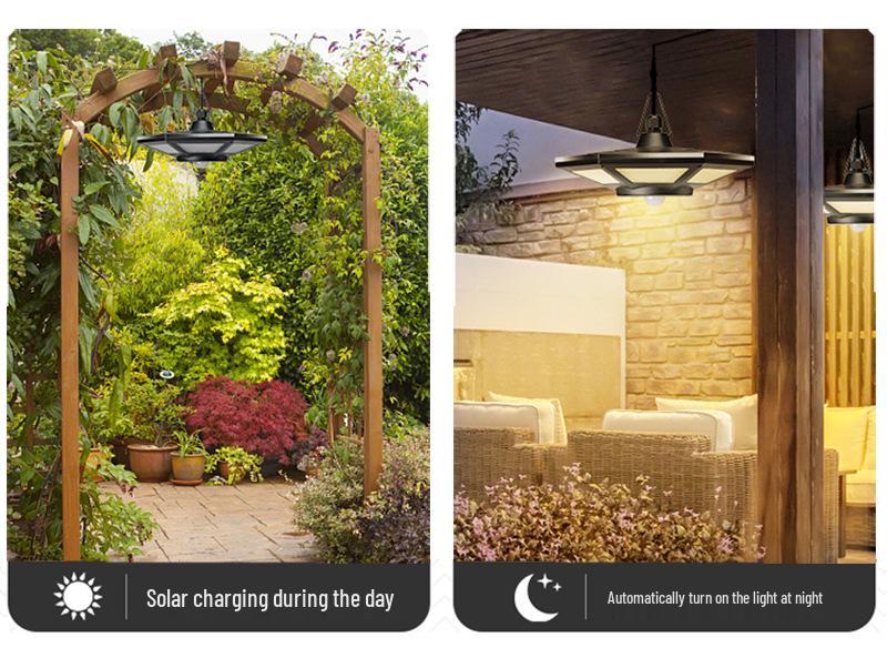 LED Solar Pendant Light - Indoor/Outdoor Gazebo Canopy Garden Lamp