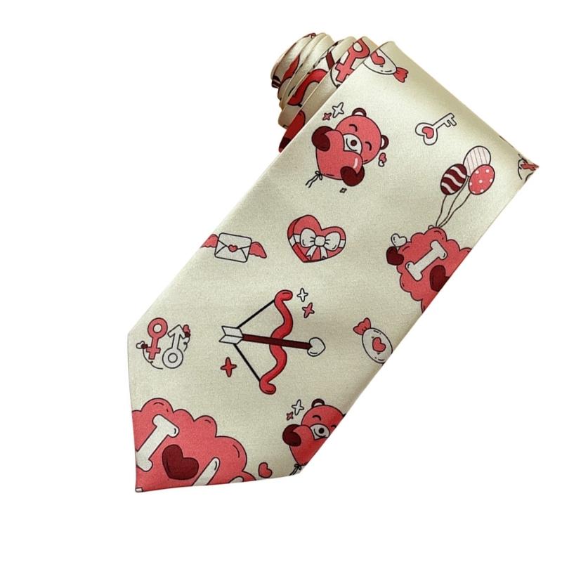 Sophisticated Silk Like Polyester Necktie with Rose Pattern Perfect For Gifting