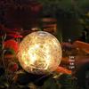 Solar Rissglas Kugel Gartenleuchte