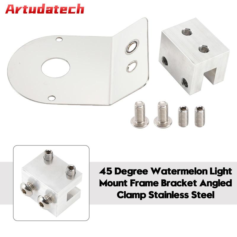 Artudatech 45 Degree Watermelon Light Mount Frame Bracket Angled Clamp Stainless Steel Car Accessories