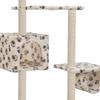 VidaXL Arbre à chat avec griffoirs en sisal 260 cm Beige Motif pattes