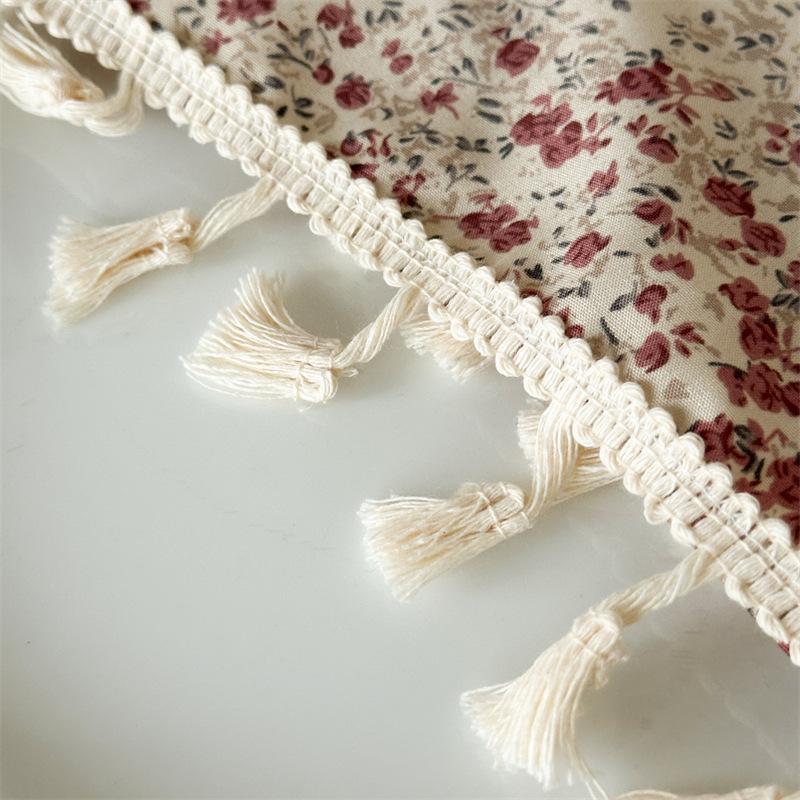New Fringed Bag with Triangular Scarf, Floral Lace, Soft and Cozy Fabric Headscarf Hairpin Headpiece