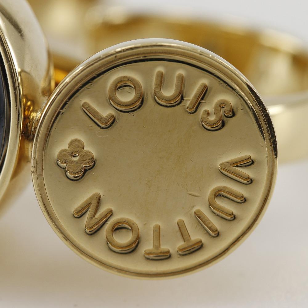 LOUIS VUITTON Over the Rainbow Ring M65256 Sparkling Double Finger Twist band gray Plated Gold #7.0(US Size) 31.9g Women Used
