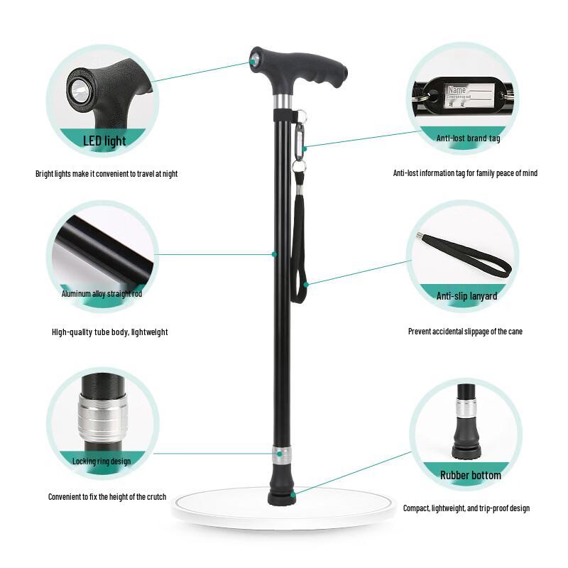KODENOR LED Telescopic Walking Stick for Elderly