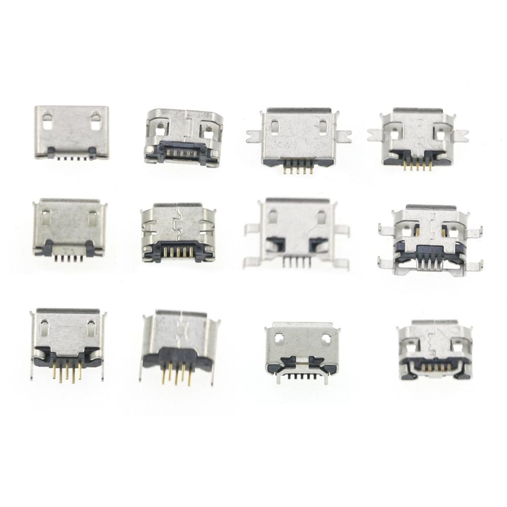 240 Peças / Pacote 24 Modelos Conector Soquete Jack Micro USB Sortido Pacote Misto