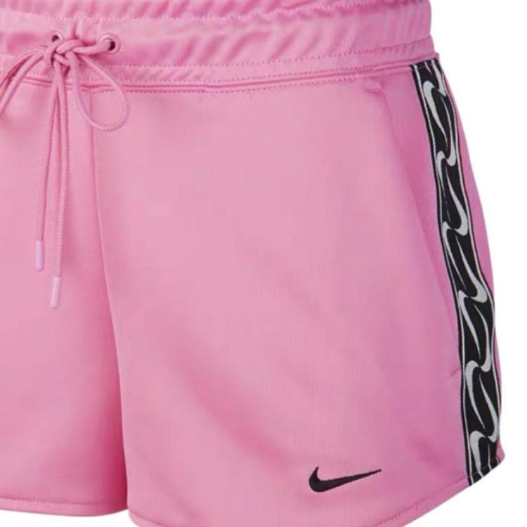 Nike Logo Embroidered Drawstring Sports Straight Leg Shorts Women Shorts Pink CJ6318-610