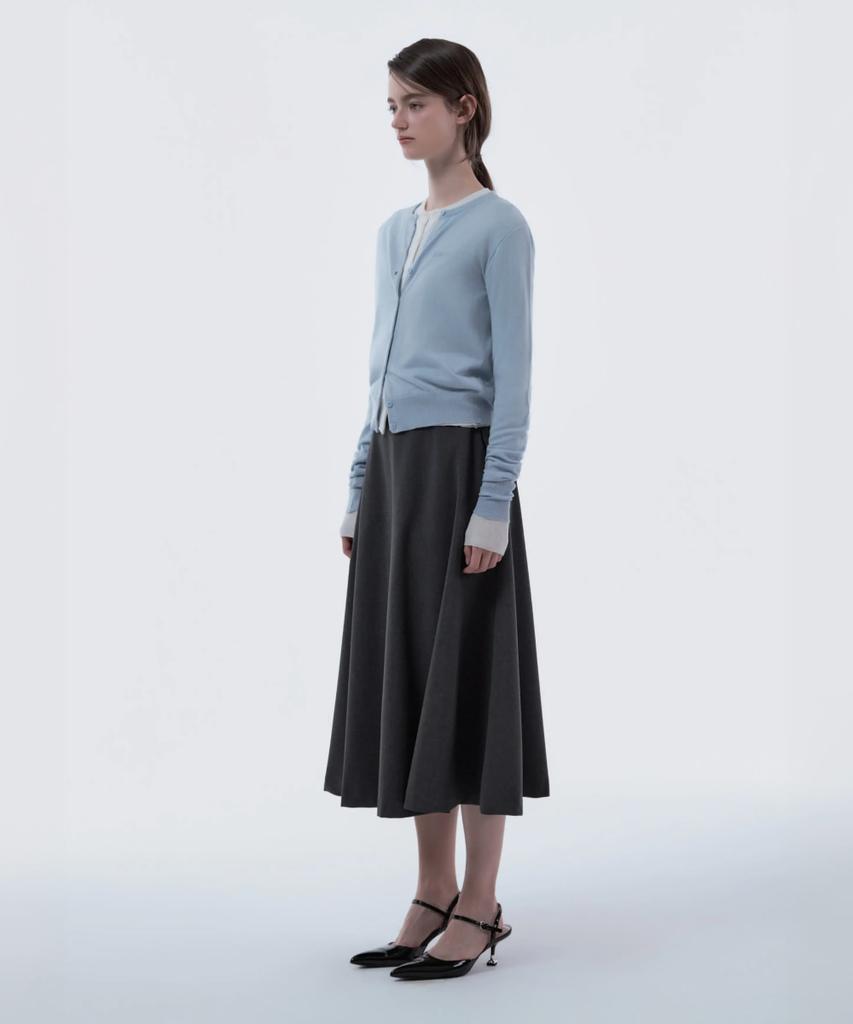 Mausolleum Long Flare Suit Skirt - Dark Gray