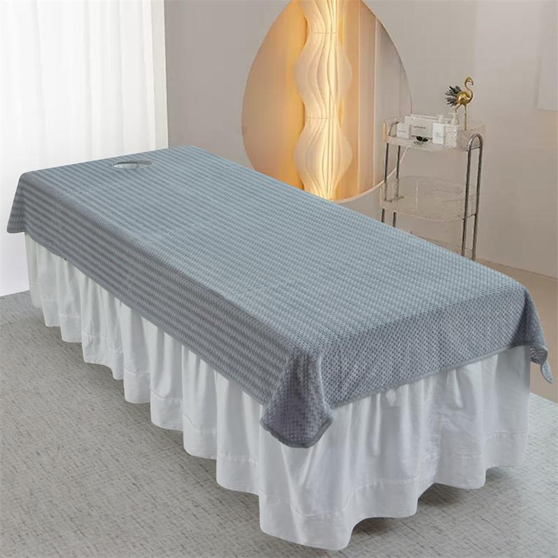 Luxury Beauty Salon Bed Sheets SPA Massage Winter Warm Velvet Soft Touching Skin-friendly Cotton Bedding Table Cover With Hole