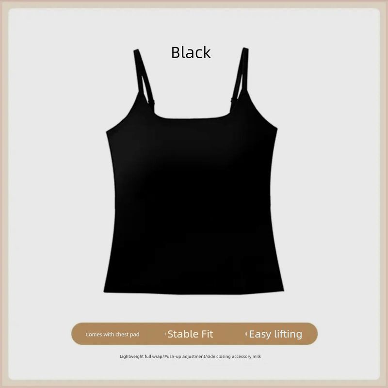 

Photosynthetic Gravity Home Color [Length 50cm] With Chest Pad Integrated Sports Vest Yoga Fitness Shockproof Women Black L code (50.00 kg-60.00 kg