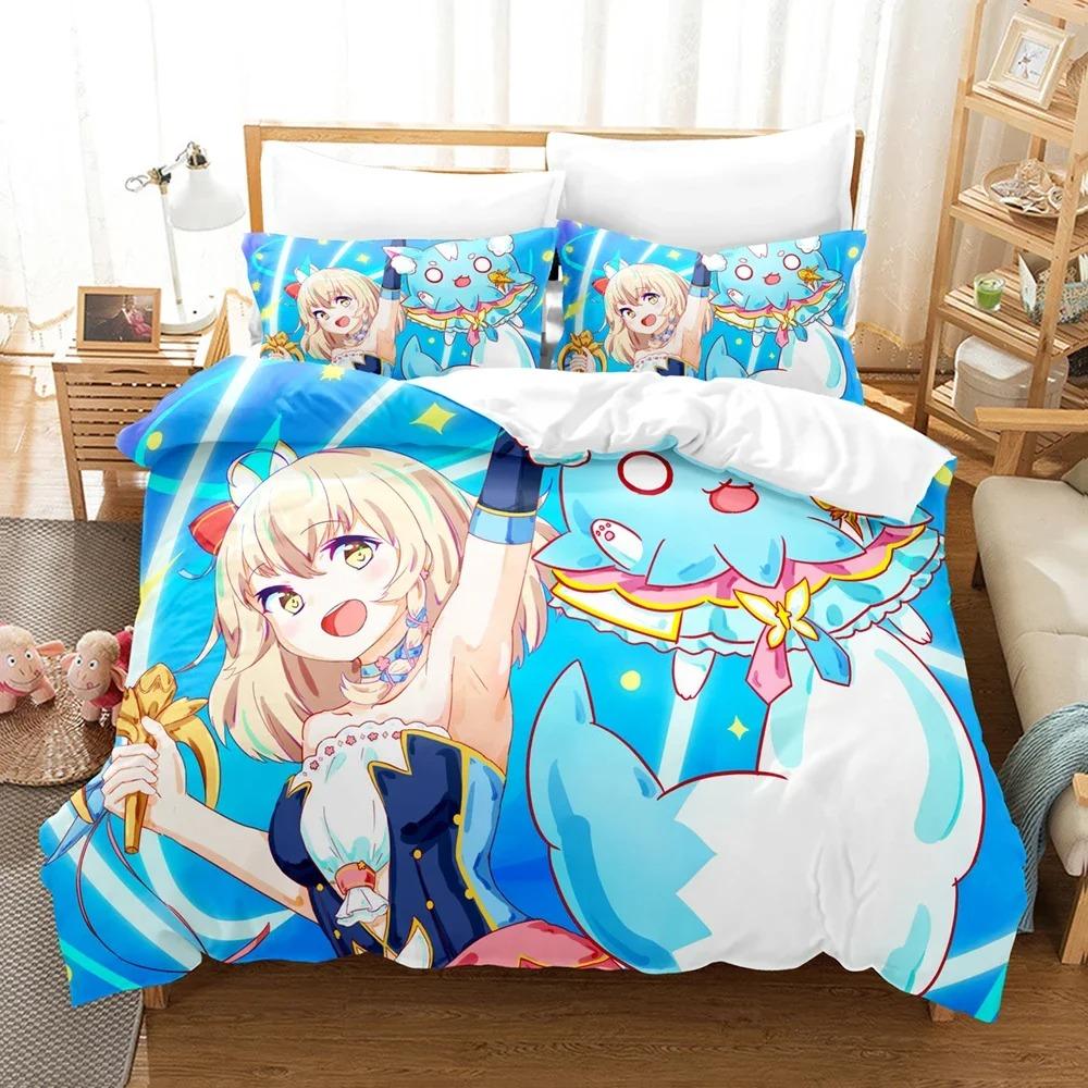 Mode 3D-Druck Spiel Epic Seven Bettwäscheset Bettdecke Bettbezugsets Kissenbezug Einzelbett Doppelbett Queen-Size King-Size Bettwäsche Heimtextilien